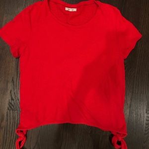 Madewell textured red t shirt top